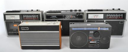 FIVE VINTAGE RADIO CASSETTE RECORDERS - FERGUSON & OTHERS