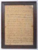 18TH CENTURY FRAMED BIBLE PAGE WITH FAMILY TREE BIRTHS