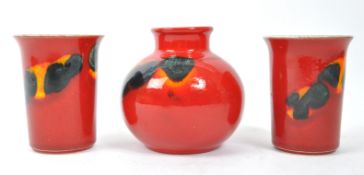 POOL POTTERY - PAIR OF CERAMIC POTTERY BEAKERS