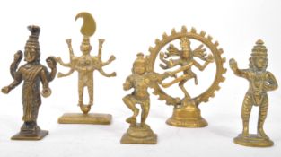 COLLECTION OF INDIAN BRONZE AND BRASS DEITY FIGURES