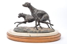 JAMES OSBORNE (1940-1992) - BRONZE SCULPTURE OF GREYHOUNDS
