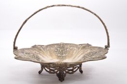 19TH CENTURY SILVER PLATED ORNATE FRUIT BASKET