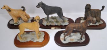 NOS BEST OF BREED FIVE DOG SCULPTURES