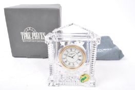 NOS WATERFORD CRYSTAL GRECIAN MANTEL CLOCK