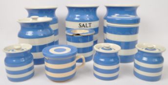 VINTAGE T. G,. GREEN CORNISHWARE LIDDED JARS