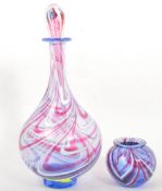 CONTEMPORARY STUDIO ART GLASS DECANTER & VASE