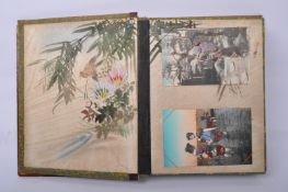 EARLY 20TH CENTURY JAPANESE LACQUER POSTCARD ALBUM
