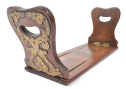 EARLY 20TH CENTURY OAK & BRASS BOOK TROTH