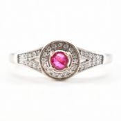 WHITE GOLD RUBY & DIAMOND RING