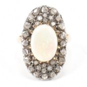 EARLY 20TH CENTURY OPAL & DIAMOND RING