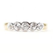 HALLMARKED 9CT GOLD CZ FIVE STONE RING