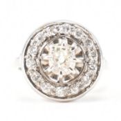 FRENCH ART DECO DIAMOND TARGET RING