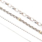 FOUR VINTAGE SILVER NECKLACES