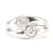 HALLMARKED 9CT WHITE GOLD & CZ RING