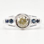 FRENCH ART DECO DIAMOND & SAPPHIRE RING