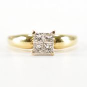 HALLMARKED 18CT GOLD & DIAMOND CLUSTER RING
