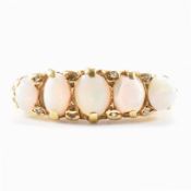 HALLMARKED 18CT GOLD & OPAL 5 STONE RING