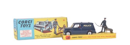 VINTAGE CORGI TOYS B.M.C MINI POLICE VAN WITH TRACKER DOG