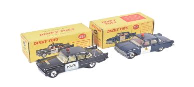 TWO VINTAGE DINKY TOYS DIECAST MODEL POLICE CARS