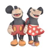 TWO VINTAGE WALT DISNEY MICKEY & MINNIE MOUSE SOFT TOYS