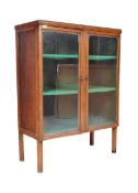 VINTAGE 1930S OAK GLAZED LIBRARY BOOKCASE CABINET