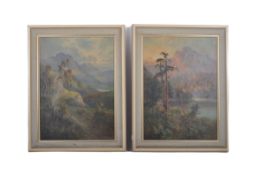 FRANK HIDER - EARLY 20TH CENTURY PAIR OF LANDSCAPE OIL ON CANVAS