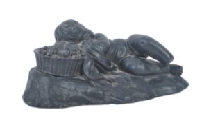 19TH CENTURY WEDGWOOD BLACK BASALT SCULPTURE - SOMNUS