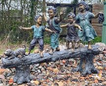 KEN ROSS - CONTEMPORARY BRONZE WORKED GARDEN FEATURE