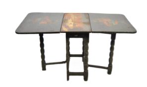 LATE 17TH CENTURY HINDELOPER DUTCH PAINTED GATELEG TABLE