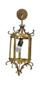 EARLY 20TH CENTURY GEORGE III STYLE HEXAGONAL HALL LANTERN