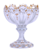 VICTORINA BOHEMIAN CUT GLASS ENAMEL CHALICE GOBLET