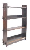 VICTORIAN ARTS & CRAFTS OAK PEG JOINTED OPEN BOOKCASE LIBRARY