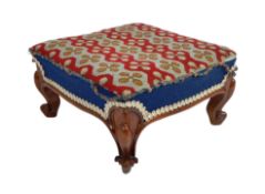 19TH CENTURY VICTORIAN CHURCH TAPESTERY PRAYER FOOTSTOOL