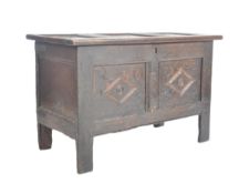 17TH CENTURY GEORGE III OAK COUNTRY COFFER CHEST