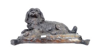 AFTER ANTOINE LOUIS BARYE - 19TH BRONZE SCULPTURE OF DOG