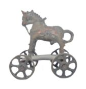 19TH CENTURY CIRCA 1890S BRASS HINDU TEMPLE HORSE TOY
