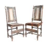 PAIR OF 17TH CENTURY OAK HIGH BACK DINING CHAIRS