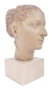 20TH CENTURY PAINTED METAL CLEOPATRA BUST STUDY