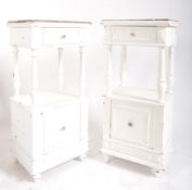 19TH CENTURY VICTORIAN MARBLE TOPPED BEDSIDE CABINETS
