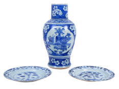 THREE 19TH CENTURY QING DYNASTY PORCELAIN & CERAMIC ITEMS