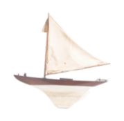 19TH CENTURY MAHOGANY SHIPWRIGHTS MODEL SHIP YACHT
