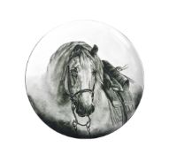 19TH CENTURY VICTORIAN LARGE HORSE WALL CHARGER 1883