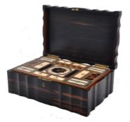 MID 19TH CENTURY 1860 ANGLO CEYLONESE COROMANDEL SEWING BOX