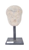 LATE 19TH CENTURY CHINESE CARVED STONE HEAD