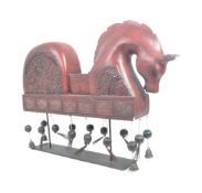 RAJASTHANI INDIAN WOODEN HAND PAINTED TABLE BELL HORSE