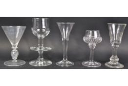 SELECTION OF WINE GLASSES DATING FROM THE 18TH CENTURY
