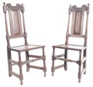 PAIR OF 17TH CENTURY ENGLISH HIGH BACK DINING HALL CHAIRS