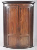 19TH CENTURY GEORGE III LARGE MAHOGANY BOW FRONT CABINET