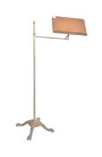 VICTORIAN 19TH CENTURY BRASS & OAK MUSIC READING STAND