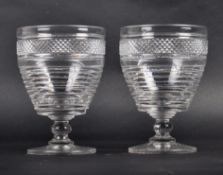 PAIR OF REGENCY ANGLO IRISH HAND CUT CRYSTAL RUMMER GLASSES
